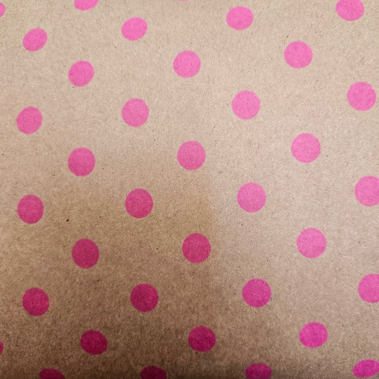 Wrapping Paper Kraft with Polka Dots (10 or 50 Meter Roll)
