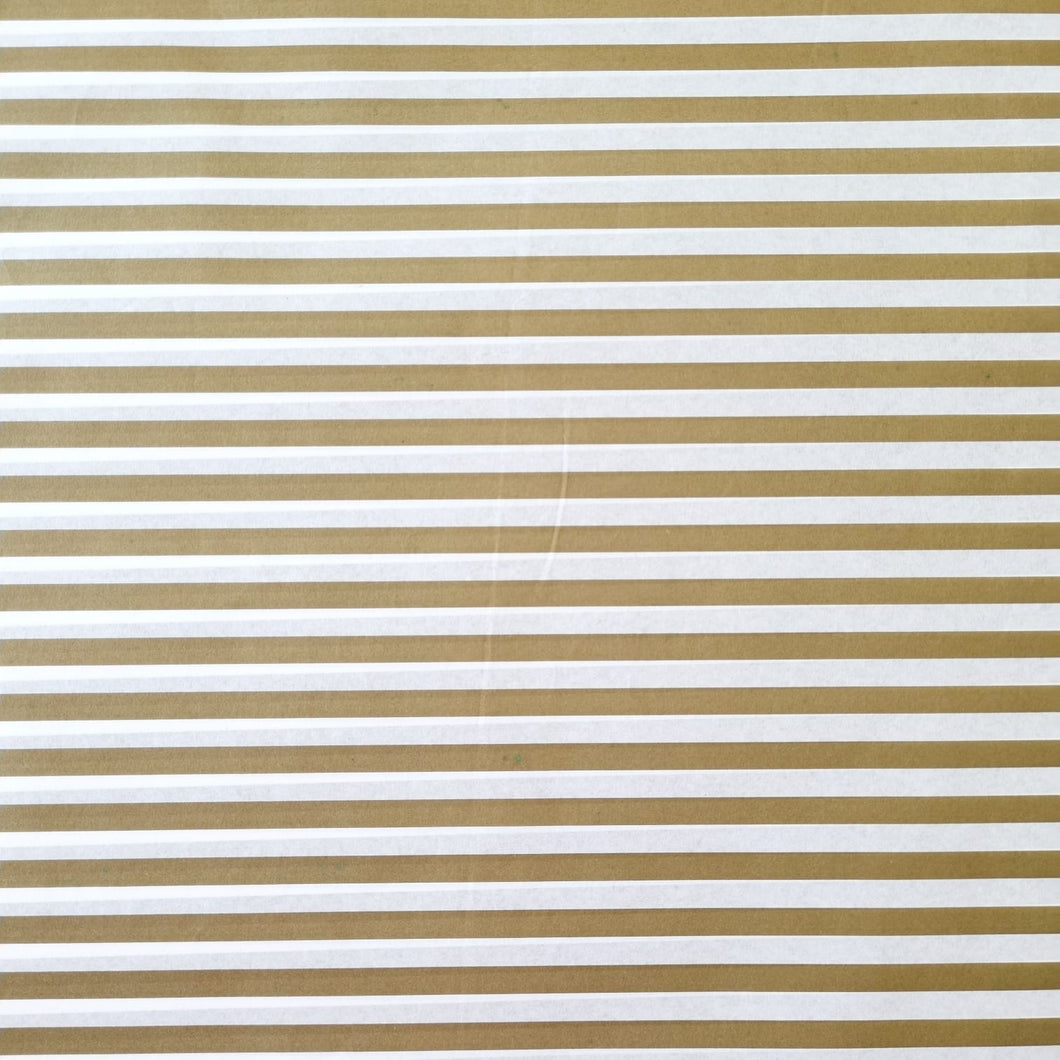 Tissue Paper Sheeted 500mm x 700mm Gold and White Stripes