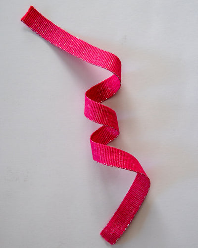 Petersham Ribbon Hot Pink with Silver Lurex